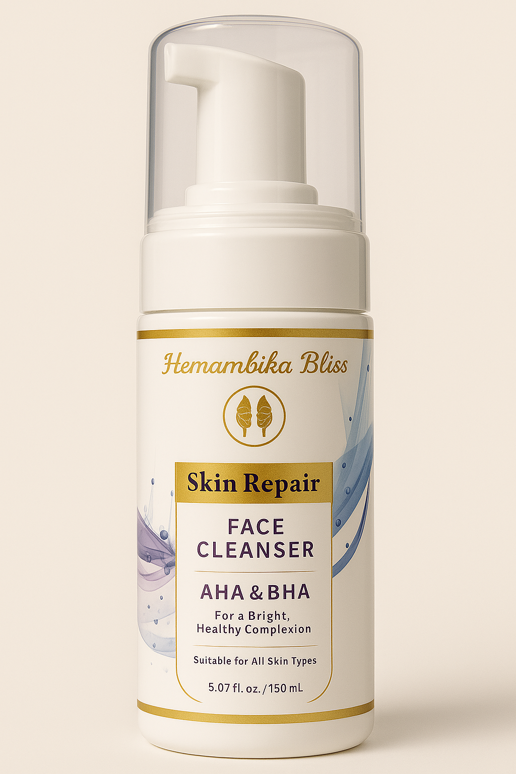 Hemambika Bliss® Skin Repair Face Cleanser with AHA & BHA - Brightens, Repairs, and Revitalizes - For All Skin Types