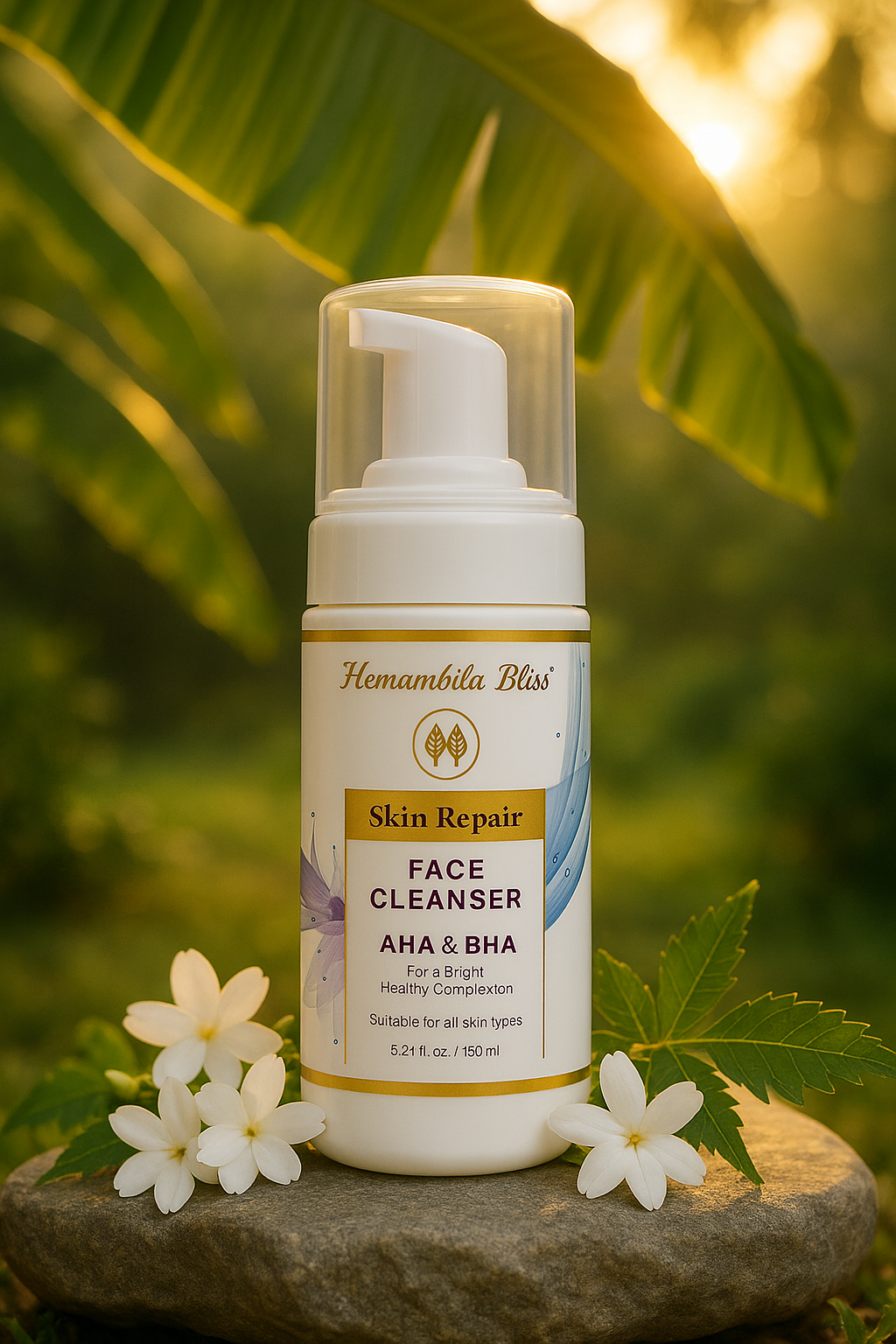 Hemambika Bliss® Skin Repair Face Cleanser with AHA & BHA - Brightens, Repairs, and Revitalizes - For All Skin Types