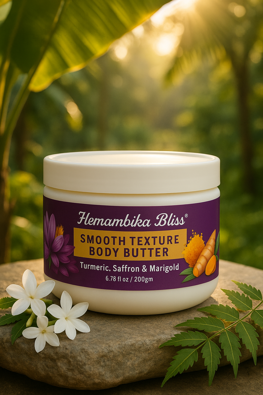 Hemambika Bliss® Smooth Texture Body Butter - Enriched with Turmeric, Saffron & Marigold for Deep Nourishment and Radiant Skin