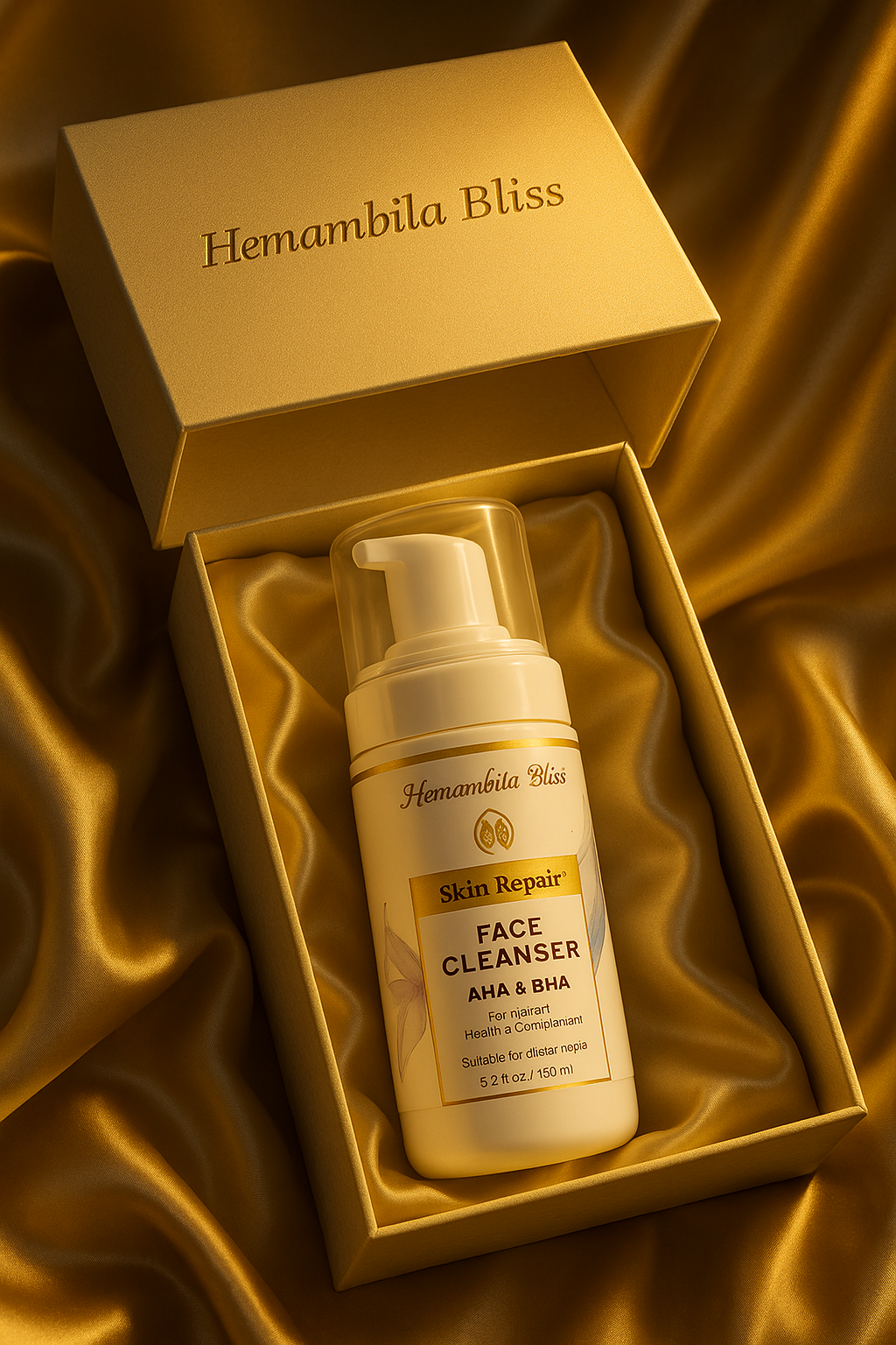 Hemambika Bliss® Skin Repair Face Cleanser with AHA & BHA - Brightens, Repairs, and Revitalizes - For All Skin Types