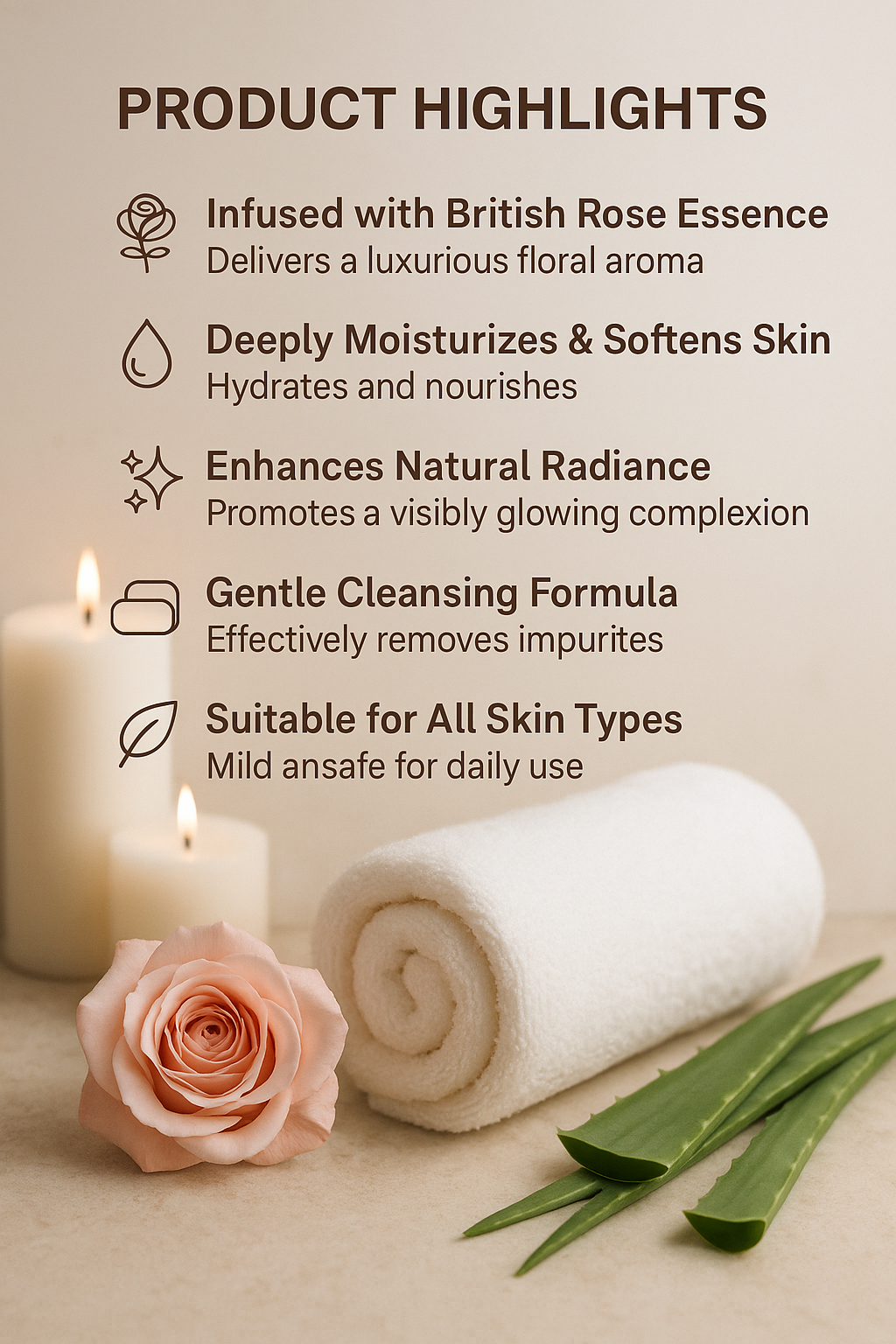 Hemambika Bliss® British Rose Bath & Shower Gel - Floral Bliss, Moisturized, Soft & Visibly Glowing Skin - Suitable for All Skin Types