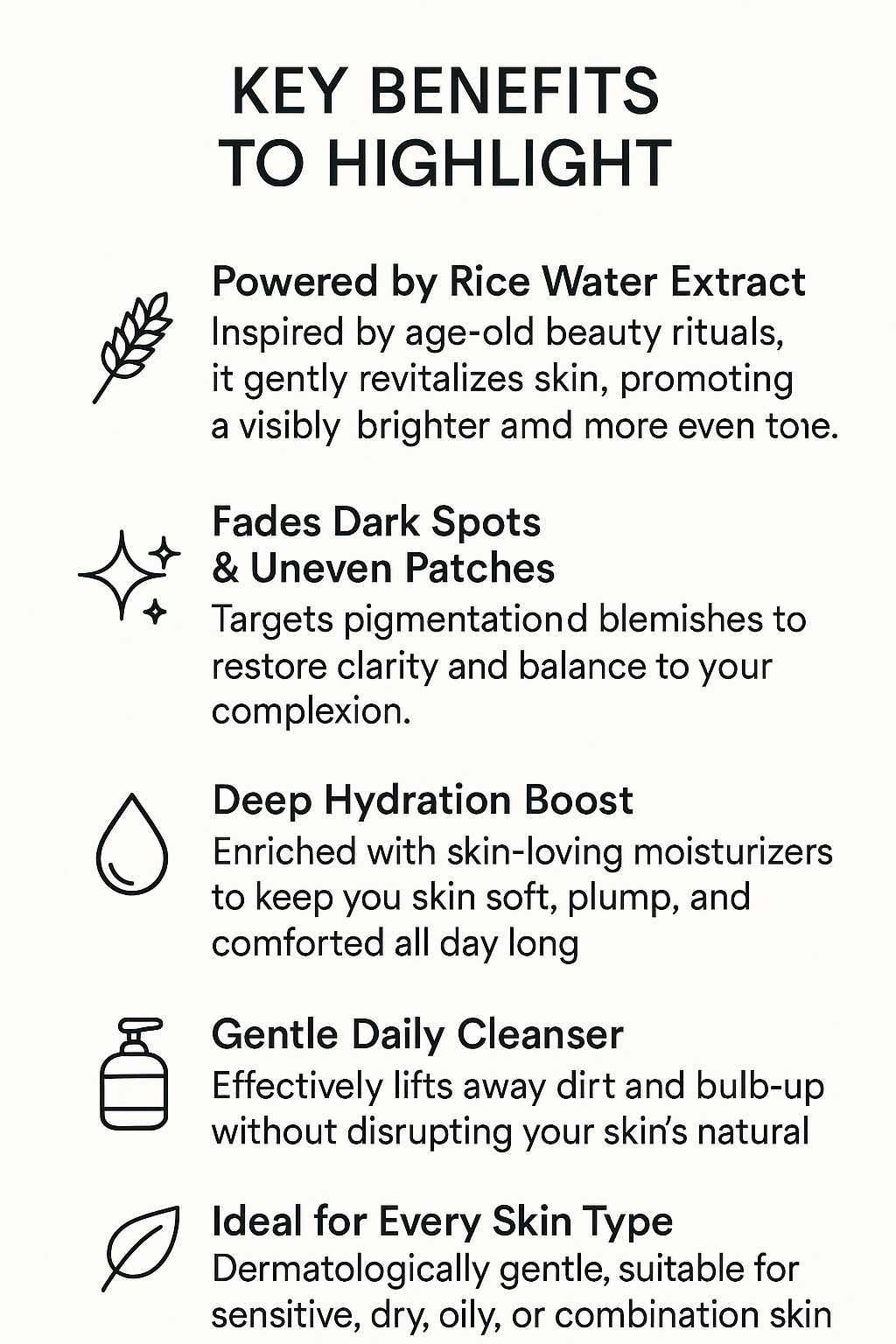 Hemambika Bliss® Bright Light Body Cleansing Milk - With Rice Water, Evens Out Skin Tone & Reduces Dark Spots - Suitable for All Skin Types