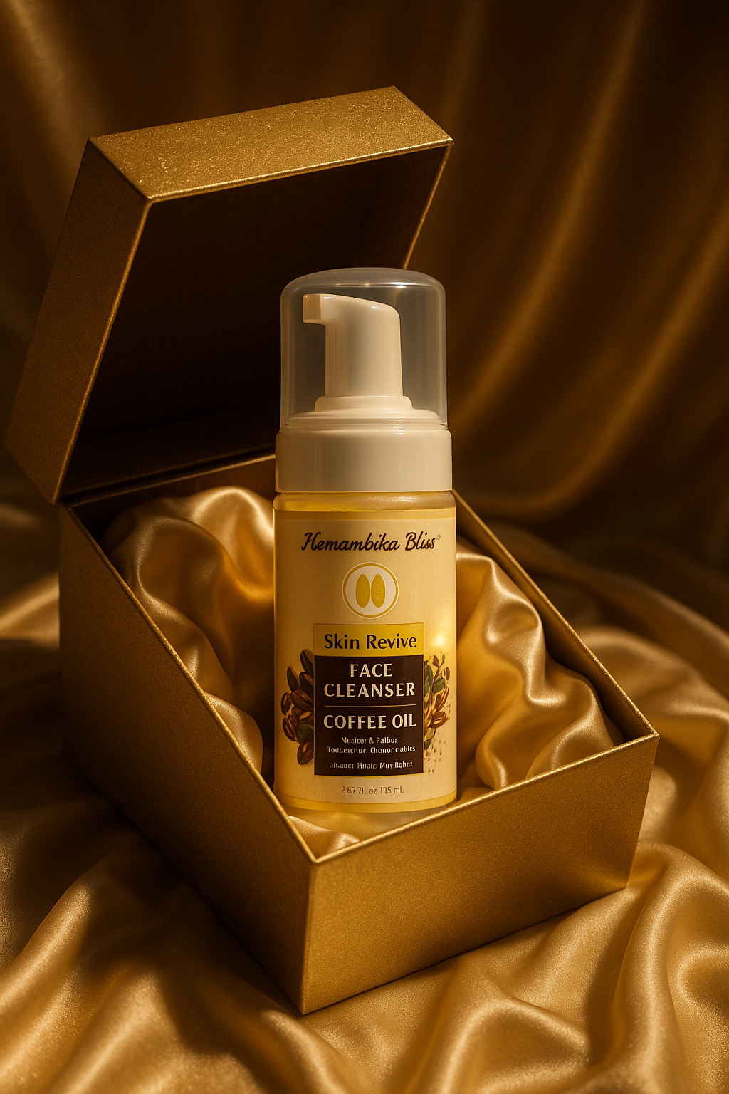 Hemambika Bliss® Exfoliating Coffee Oil Face Cleanser - Boosts Collagen for Youthful Skin, Suitable for All Skin Types.