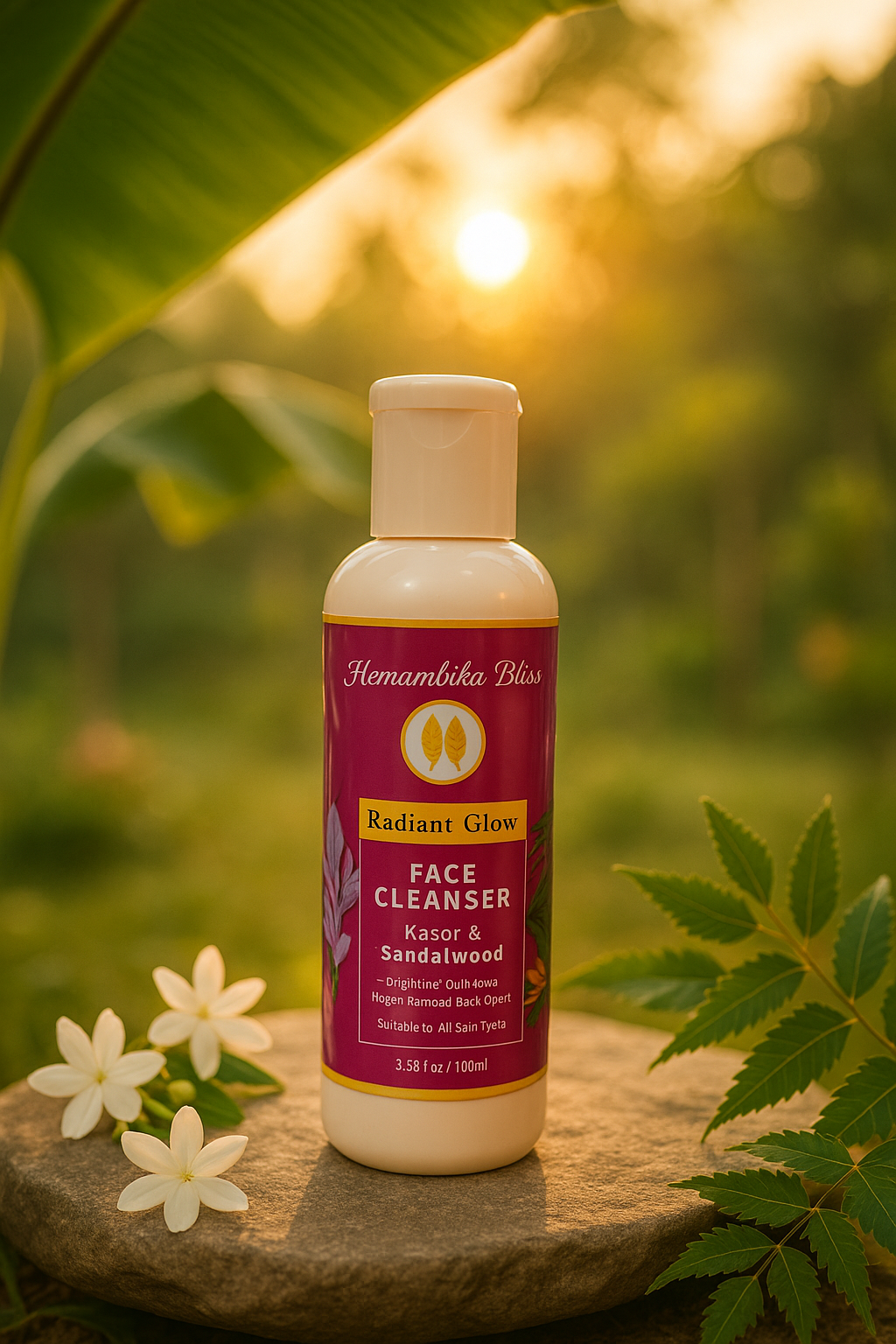 Hemambika Bliss® Face Cleanser with Kesar & Sandalwood - Brightens Skin Tone, Removes Dark Spots, Suitable for All Skin Types