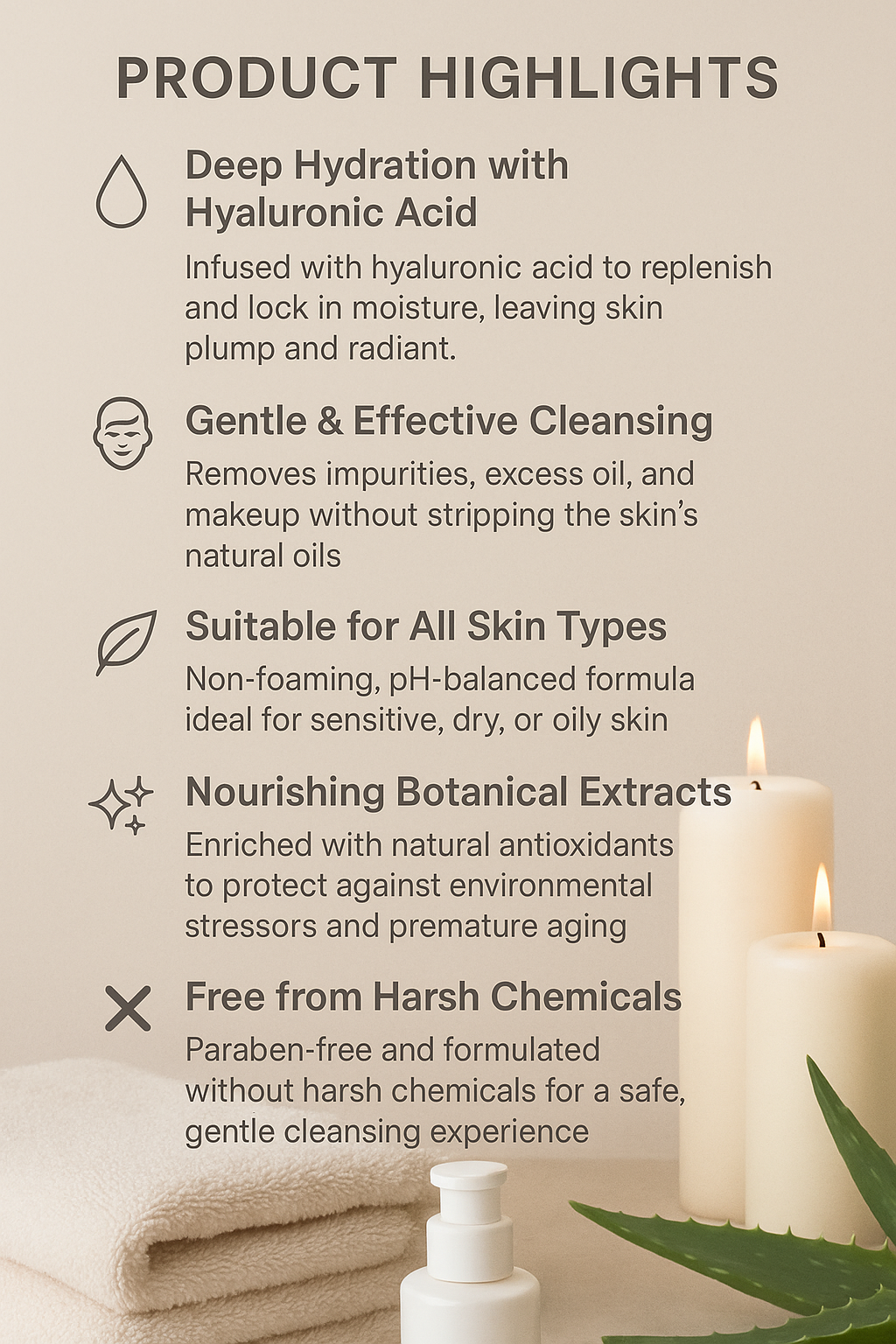 Hemambika Bliss® HydraBoost Hyaluronic Acid Face Cleanser - Deeply Hydrates for Plump, Soft, and Radiant Skin - Suitable for All Skin Types