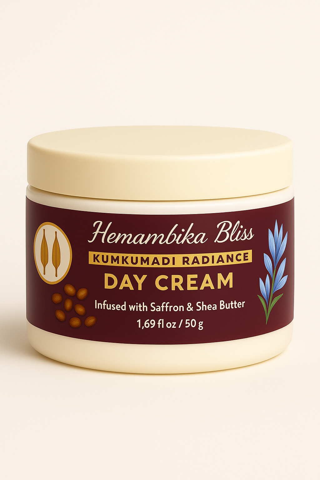 Hemambika Bliss® Kumkumadi Radiance Day Cream - Infused with Saffron and Shea Butter