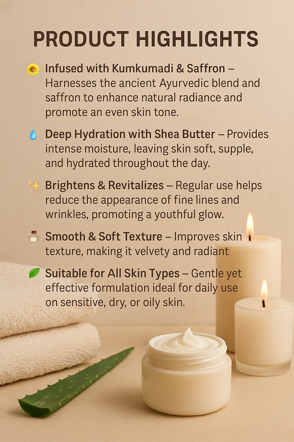 Hemambika Bliss® Kumkumadi Radiance Day Cream - Infused with Saffron and Shea Butter