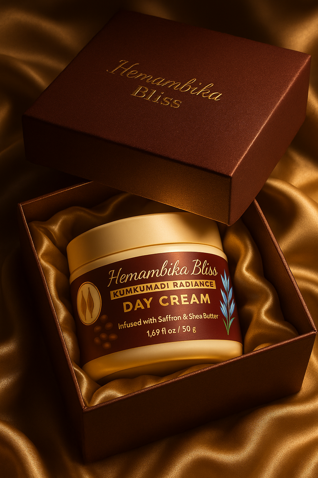 Hemambika Bliss® Kumkumadi Radiance Day Cream - Infused with Saffron and Shea Butter