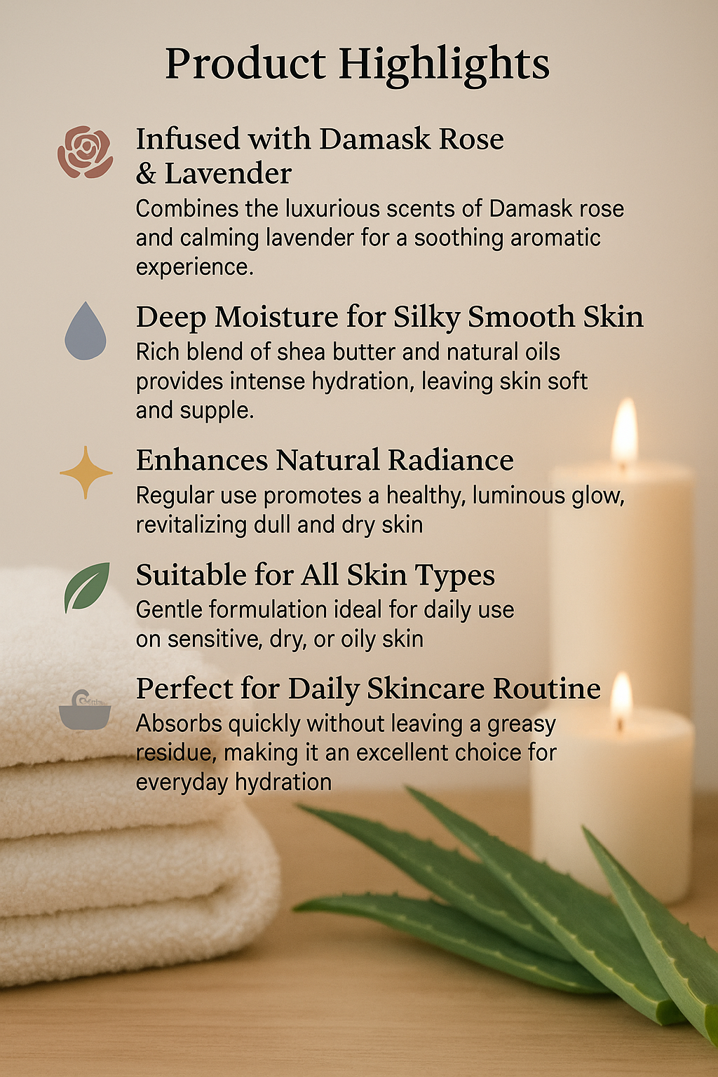 Hemambika Bliss® Radiant Glow Body Butter - Infused with Damask Roses & Lavender, Deep Moisture for Silky Smooth Skin