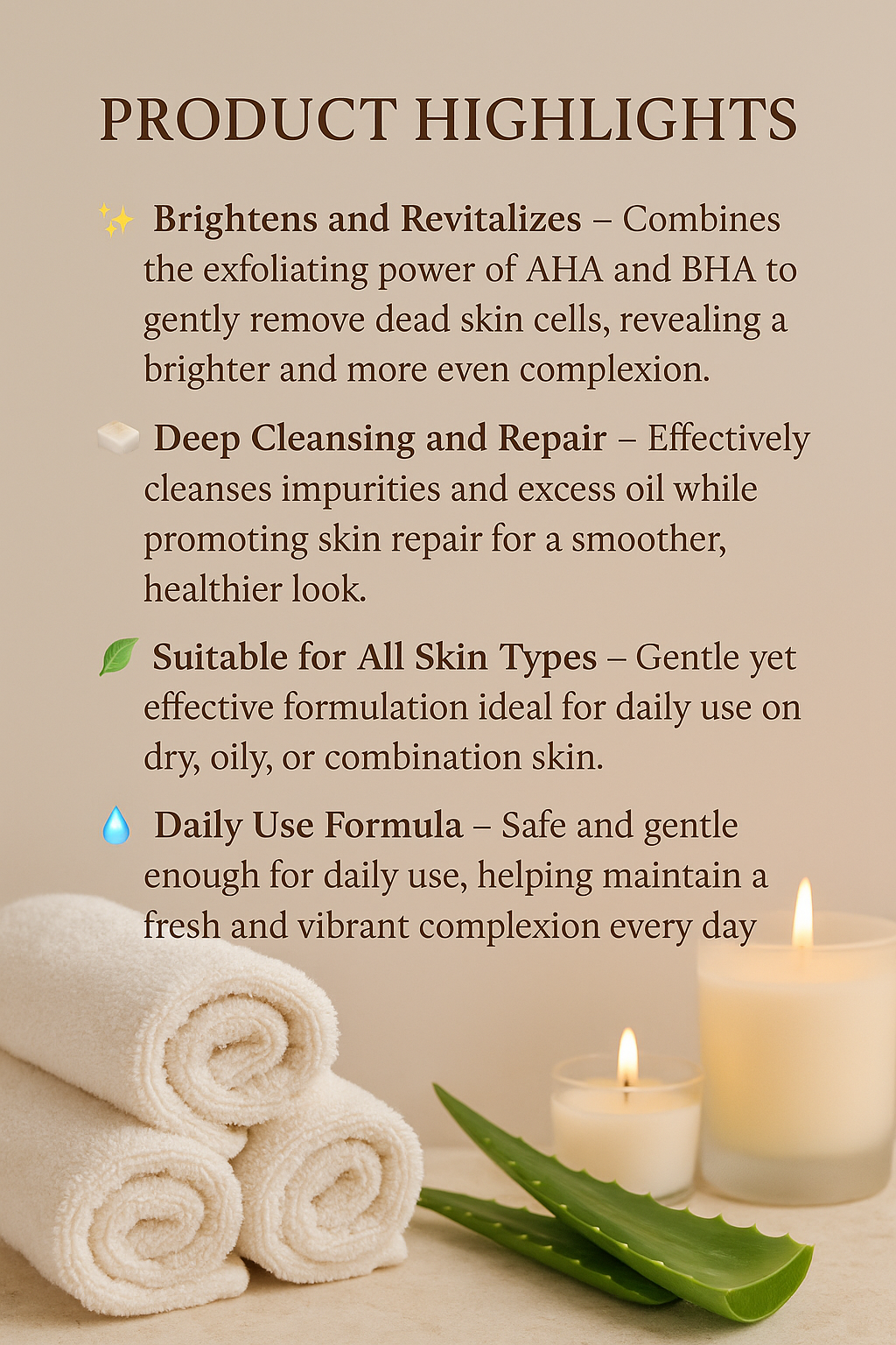 Hemambika Bliss® Skin Repair Face Cleanser with AHA & BHA - Brightens, Repairs, and Revitalizes - For All Skin Types